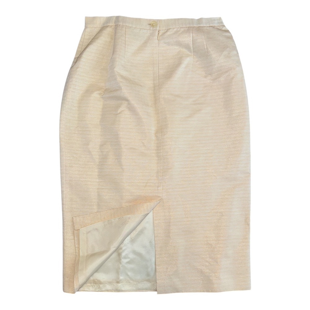 Lily & Taylor Couture 2 Piece Skirt Suit Set, Size 18, Cream Color, Long Sleeve - Picture 5 of 7